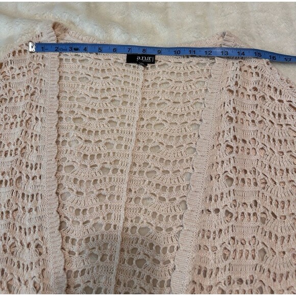 ANA A New Approach Woman Crocheted Kimono Cover up Cotton Ramie Cardigan Size 1X - Picture 8 of 9